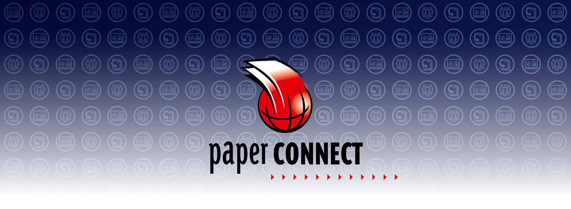Das Paperconnect-Logo vor einem blauen Hintergrund, auf welchem die Icons der Paperconnect-Produkte "Einkaufsmanager Papier", "Einkaufsallianz" und "Altpapiermanager" abgebildet sind.